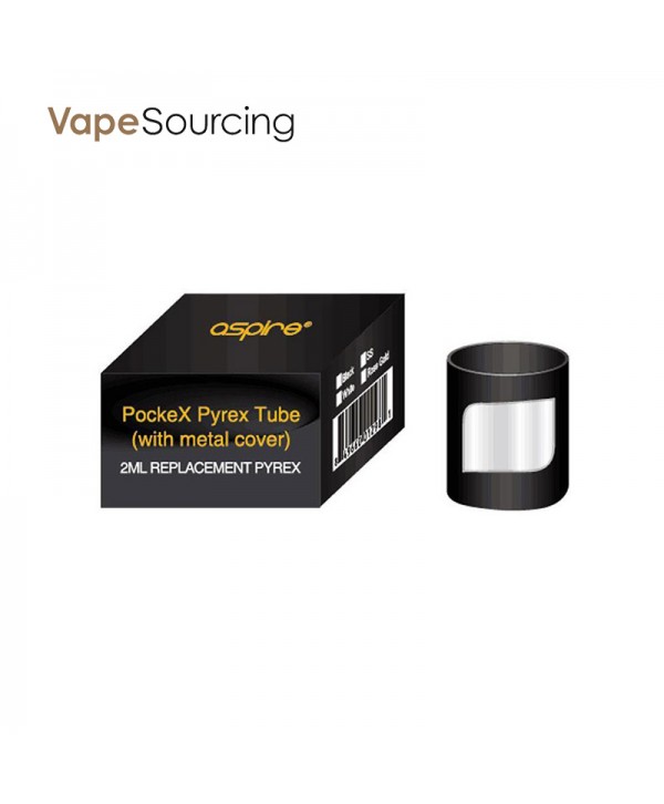 Aspire PockeX style Glass Tube(With metal) 1PC