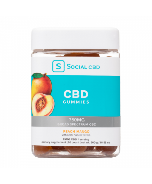 Social CBD Peach Mango Broad Spectrum CBD Gummy