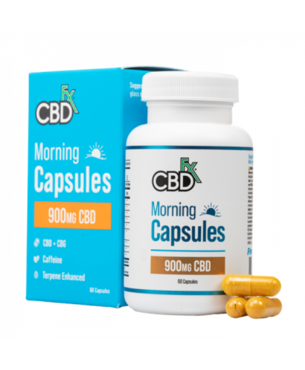 CBDfx Broad Spectrum CBD + CBG Morning Capsules For Energy & Focus