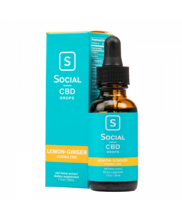 Social CBD Lemon Ginger Isolate CBD Oil Drops