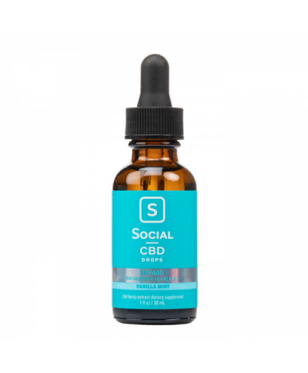 Social CBD Vanilla Mint Broad Spectrum CBD Oil Drops