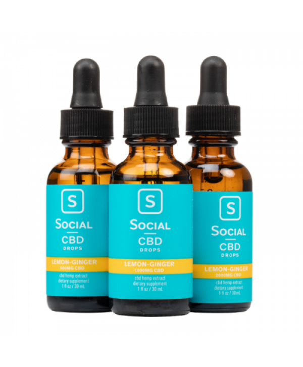 Social CBD Lemon Ginger Isolate CBD Oil Drops