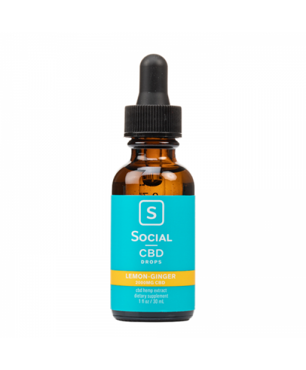 Social CBD Lemon Ginger Isolate CBD Oil Drops