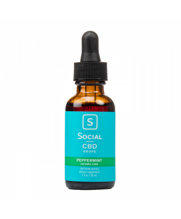 Social CBD Peppermint Isolate CBD Oil Drops