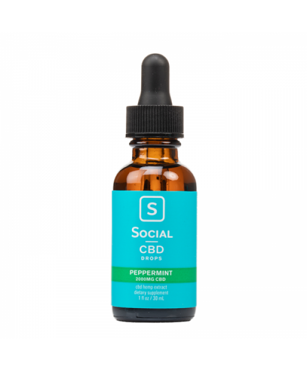 Social CBD Peppermint Isolate CBD Oil Drops