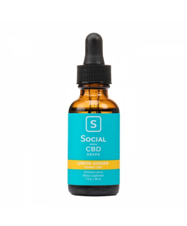 Social CBD Lemon Ginger Isolate CBD Oil Drops