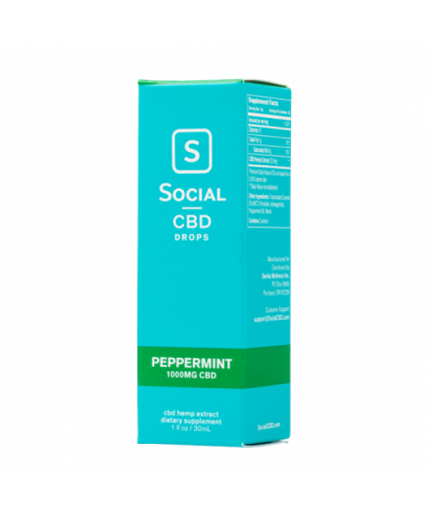 Social CBD Peppermint Isolate CBD Oil Drops