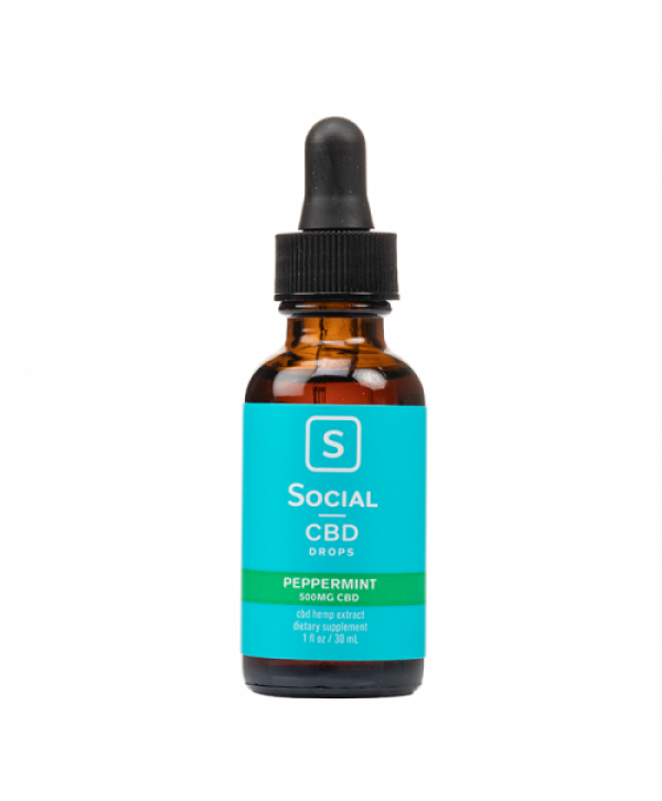 Social CBD Peppermint Isolate CBD Oil Drops