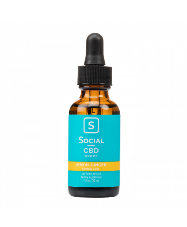 Social CBD Lemon Ginger Isolate CBD Oil Drops