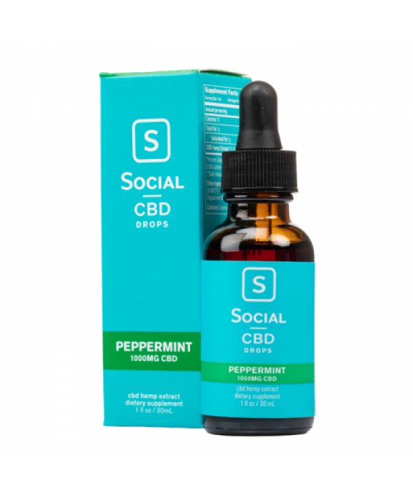 Social CBD Peppermint Isolate CBD Oil Drops