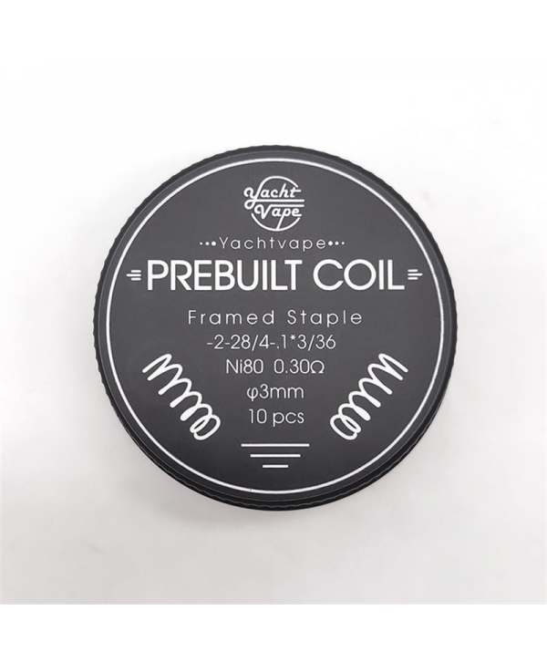 Yachtvape Framed Staple pre-built Coils Ni80 0.3ohm (10pcs/pack)