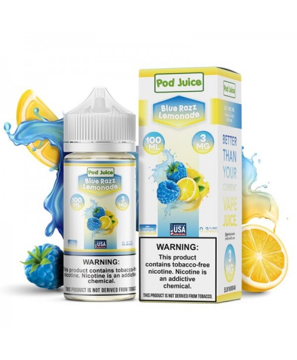 Pod Juice Blue Razz Lemonade E-juice 100ml