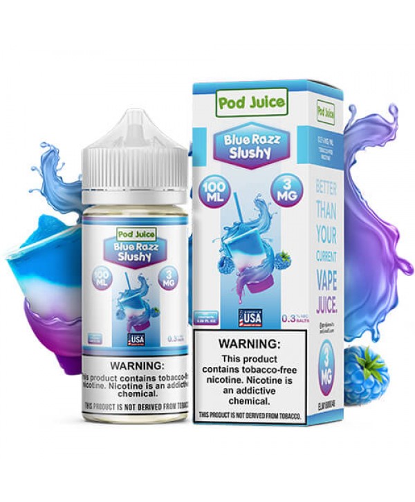 Pod Juice Blue Razz Slushy E-juice 100ml