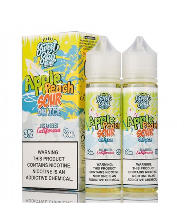 The Finest Sweet & Sour Apple Peach Sour Rings on ICE E-juice 120ml