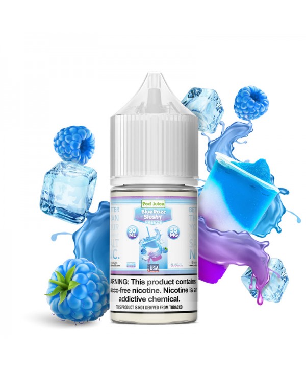 Pod Juice Salt Blue Razz Slushy E-juice 30ml