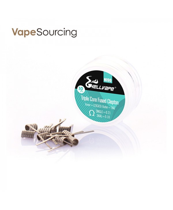 Hellvape NI90 Triple Core Fused Clapton Wire Coil (10pcs/pack)
